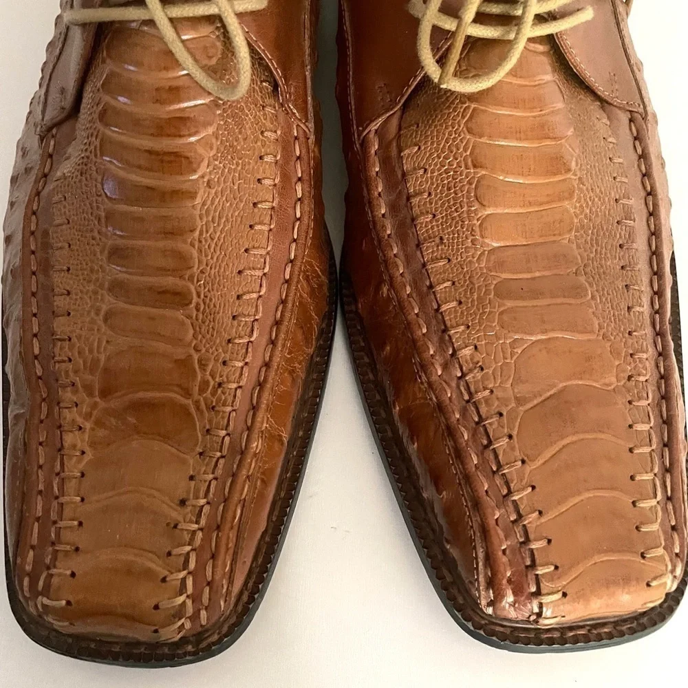 STACEY ADAMS mens square toe camel color Oxford shoe size 11